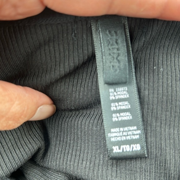 NWOT SKIMS Black Ribbed Long Slip Dress In Black Size XL - Picture 10 of 15